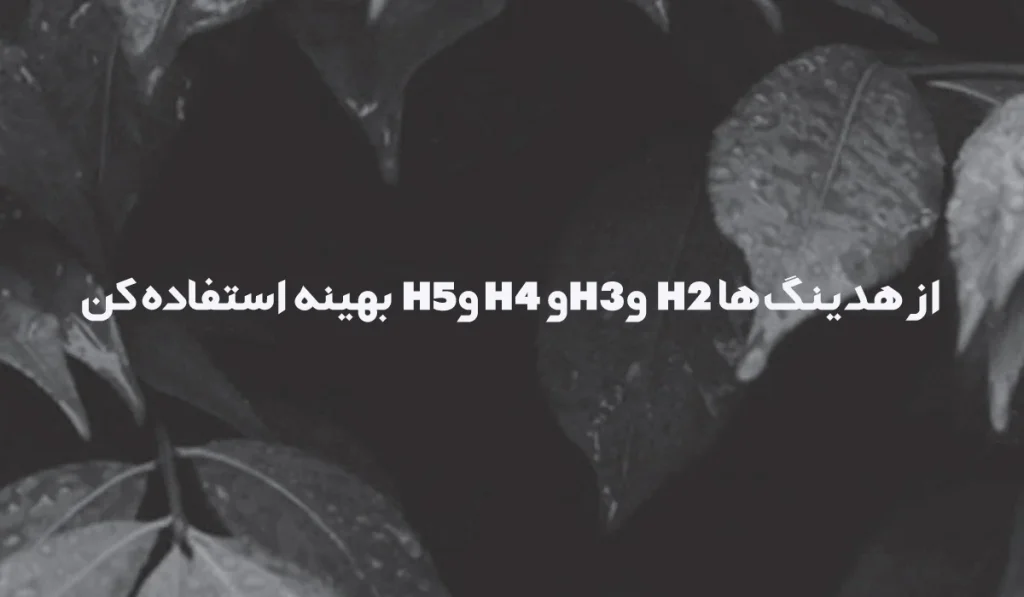 نمایش متن: استفاده بهینه از هدینگ ها  H2 H3 H4 H5 